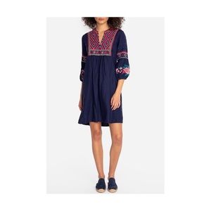 Johnny Was Annaliese Embroidered Linen Shift Dress